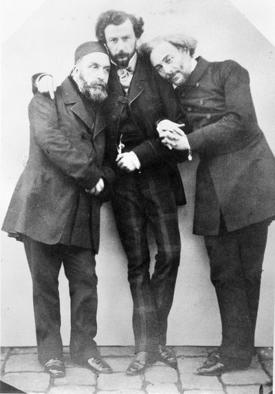 Portrait of Charles Lambert-Bey, Maxime Du Camp and Louis Jourdan by French Photographer